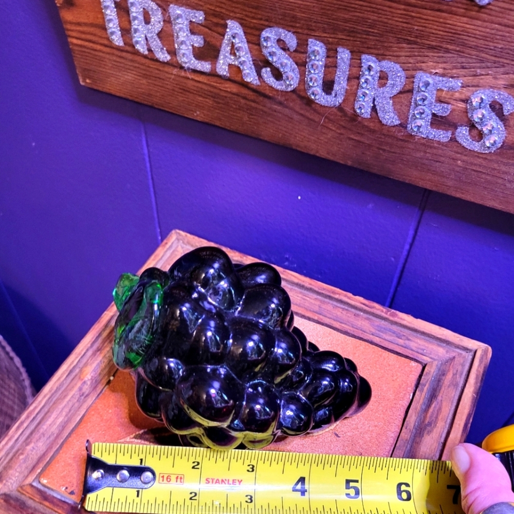 Vintage glass 6×4 murano style grapes perfect vintage condition no flaw